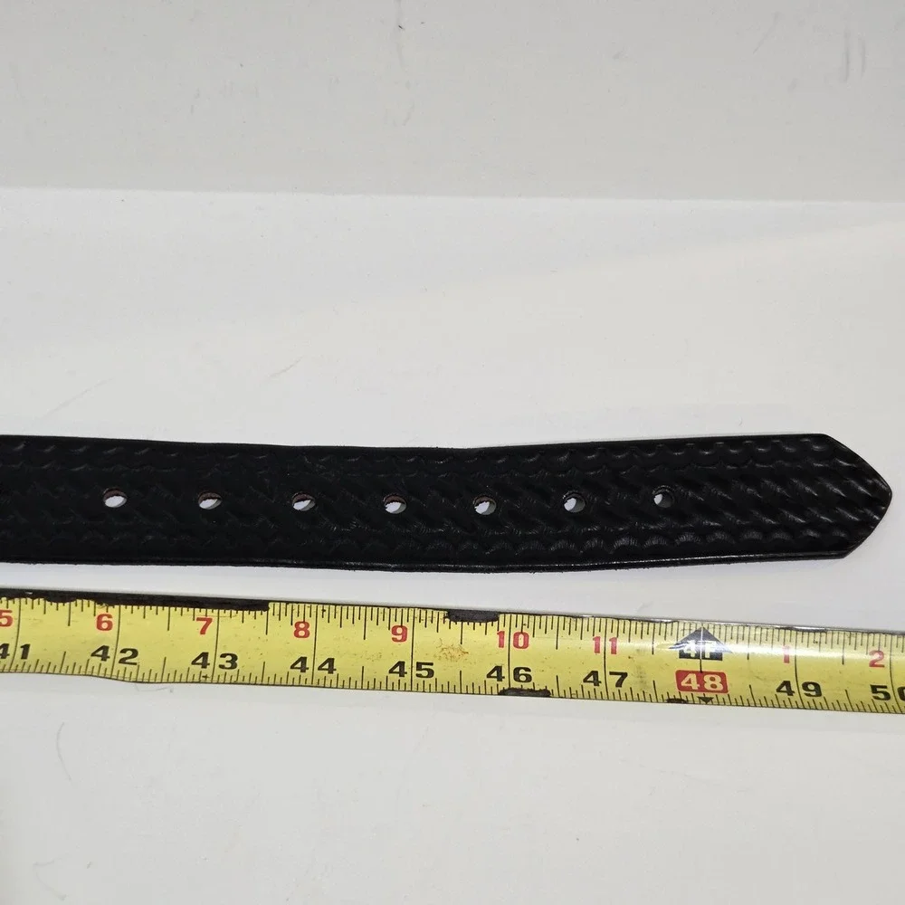 Boston Leather Off Duty Belt Uniform Mens 44 Black USA Made 6582 Work Weave 1.5